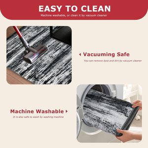 Đen <span class=keywords><strong>grey</strong></span> bếp <span class=keywords><strong>Runner</strong></span> rug có thể giặt Non-Slip mềm sọc hành lang Thảm đau khổ Thảm <span class=keywords><strong>RUNNER</strong></span> cho lối vào phòng giặt - Product Image 6