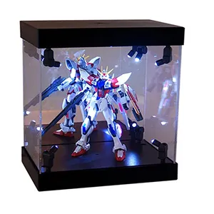 विज्ञापन धूल के सबूत बड़े छोटे कस्टम एलईडी प्रकाश स्पष्ट प्लास्टिक एक्रिलिक प्रदर्शन पैकेजिंग खिलौना उपहार बॉक्स मामले एक्रिलिक बॉक्स