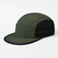 Casquette de baseball en maille 5 panneaux personnalisable avec logo, respirante, imperméable, en nylon, à fermeture snapback pour le sport, les activités de plein air, les fêtes, les voyages et la mode.