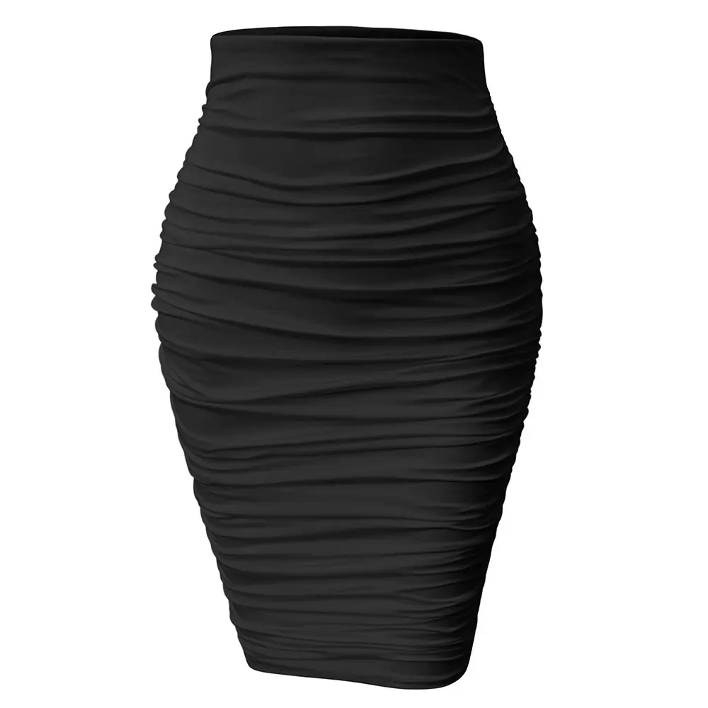 New Arrivals Short Skirts For Women Sexy Ruched Bodycon Elasticity Tight Casual Club Pencil Skirt