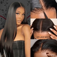 Proveedor de Pelucas de Cabello Vietnamita Natural, Pelucas de Cabello Humano con Frente de Encaje Transparente HD, Color Marrón Ombre, Lisas, Sin Pegamento, para Mujeres Negras
