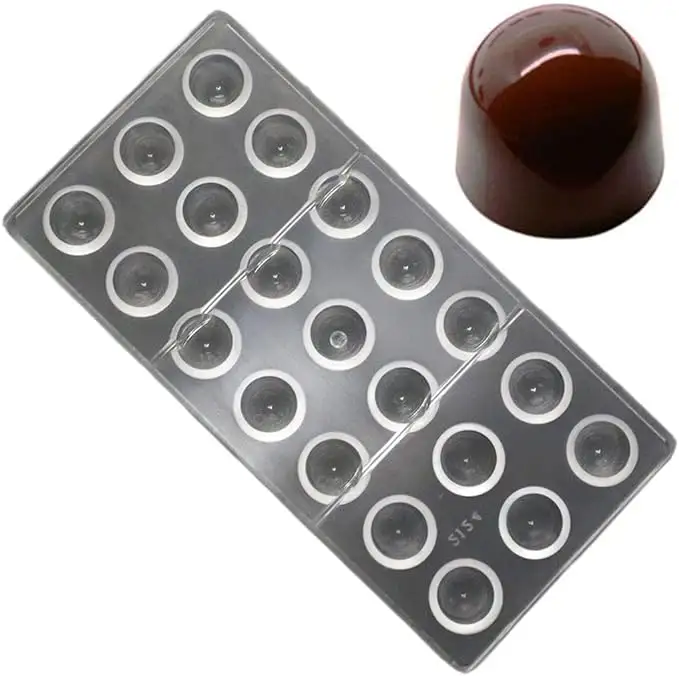 Kleine Größe Polykarbonat-Schokoladenauflage Form kugelklar Hartschönigkeiten-Plastik-Bäckwaren, Silikon-Schokoladeform