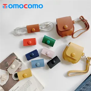 TOMOCOMO Multifunktions-3-in-1-Leder-Kopfhörer-Zubehör Organizer Data Line Cables Aufbewahrung koffer