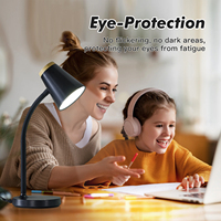 Lampe de lecture LED AC moderne à intensité variable et respectueuse de l'environnement, petite lampe réglable et flexible à col de cygne en plastique pour bureau à domicile