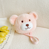 Sac à dos en peluche ours rose mignon pour unisexe, style Lolita, couleur personnalisée, cadeau avec logo personnalisé et rembourrage en coton PP