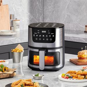 Oferta de Fábrica: Freidora de Aire Mini sin Aceite de Acero Inoxidable 4.5L 6L 8L 12L, la Mejor Según Consumer Reports, Como se Ve en TV - Product Image 1