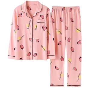 2550 Mùa Thu Ngủ Mặc Phụ Nữ 2 Mảnh Quần Áo Ngủ Cotton In Áo Quần Áo Nhà Pyjama Thiết Kế Pajama Đêm Phù Hợp Với Đối Với Phụ Nữ - Product Image 2
