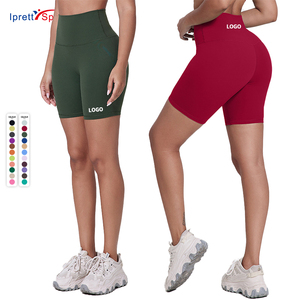 MOQ bajo de fábrica Color personalizado Señoras Pantalones cortos de bicicleta Suave Cómodo Entrenamiento Correr Deportes Fitness Yoga Pantalones cortos Mujeres - Product Image 1