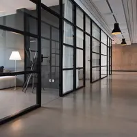 Современная стеклянная перегородка, закаленное стекло, толщина 12 мм, алюминиевый сплав, офисная перегородка