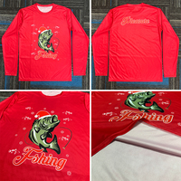 Chemise de pêche à manches longues avec impression sublimée Big Bass personnalisée UPF50 + maillot de pêche de protection solaire vêtements de pêche à séchage rapide