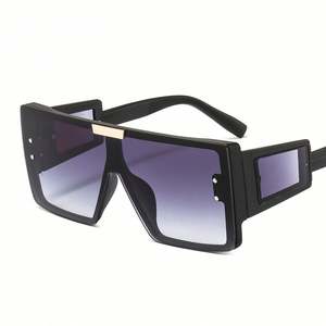 Gafas de Sol Cuadradas de Gran Tamaño con Logotipo Personalizado, Gafas de Sol de Moda Retro para Mujer, Lentes de Una Pieza con Protección UV400 - Product Image 3