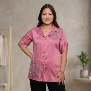 Camisa de Moda para Mujer con Manga hasta el Codo y Cuello Clásico para Oficina, Compra Directa del Proveedor, Exportación a Granel desde India - Product Image 3