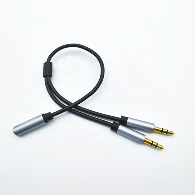 Alibaba Wholesale 3.5mm Y Splitter 1 3.5mm Female to 2 Jack Male Headphone Splitter 2 in 1 Audio Cable Adapter