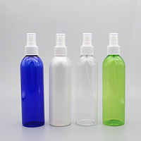 Vente directe d'usine 250ml bouteille de pulvérisation de cylindre en plastique PET Transparent avec impression d'écran de pulvérisateur de pompe pour liquide de parfum
