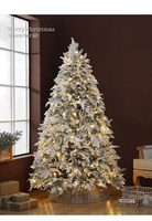 Sapin de Noël artificiel floqué avec guirlandes LED détachables - Décoration de Noël en PVC/PE effet neige