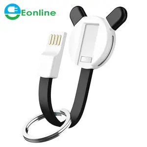 Baru Magnetic 3 In 1 Portable Gantungan Kunci Kabel USB Charger Beruang Lucu Bentuk Pengisian Kabel untuk Samsung S7 S6 s5 S4