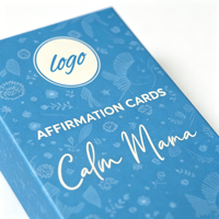 Cartes d'affirmation motivantes avec logo personnalisé, cartes de vœux en papier de haute qualité, support en bois pour présentation en magasin, fournitures pour commerces de détail
