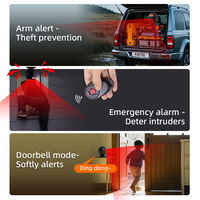Alarme de porte 112dB capteur de mouvement PIR noir détection précise alerte antivol 4 niveaux de volume propriété sécurité à domicile