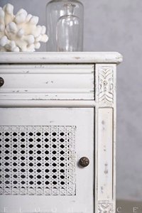 French Bedroom Fashion High-end Wood <strong>Antique</strong> Do Old Solid Wood Rattan <strong>Bedside</strong> <strong>Table</strong> Custom Furniture - Product Image 4