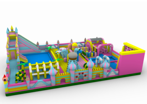 Châteaux gonflables commerciaux modulaires personnalisés pour l'extérieur, château gonflable durable en PVC pour les fêtes d'anniversaire des enfants - Product Image 2