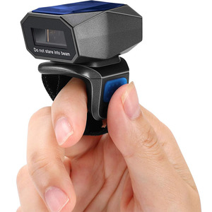 Eyoyo xách tay mini ngón tay 1D không dây Bluetooth 3-trong-1 <span class=keywords><strong>USB</strong></span> có dây hàng tồn kho mã vạch đọc Nhẫn Máy quét mã vạch - Product Image 1
