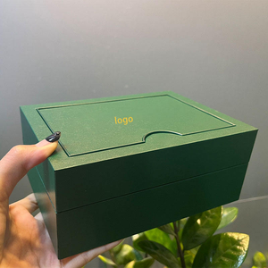 Boîtes et étuis de luxe verts personnalisés pour montres, vente en gros d'usine, avec logo, boîte cadeau en bois personnalisée pour emballage de parfum, stylo, médaille - Product Image 6