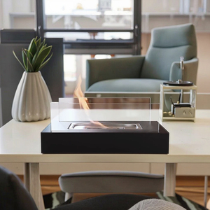 <span class=keywords><strong>El</strong></span> <span class=keywords><strong>mejor</strong></span> cuadrado personalizado Manual de mesa <span class=keywords><strong>Bioetanol</strong></span> combustible Metal chimenea Interior Exterior uso Real llama calentador Vidrio Templado - Product Image 2