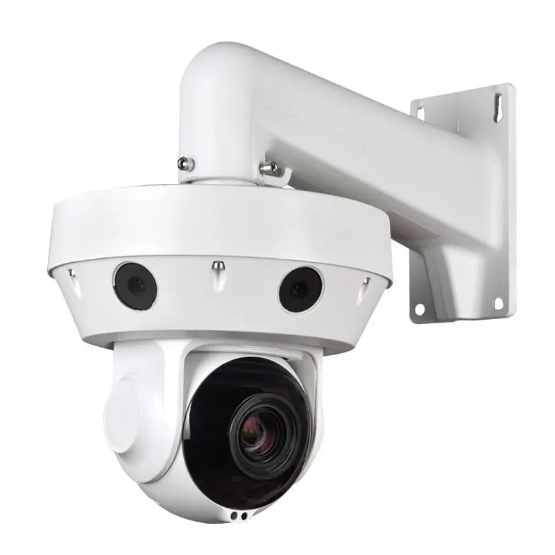 4 Uds lente fija seguimiento automático micrófono enlace seguridad Multi lente 30x Zoom óptico panorámico PTZ IP CCTV Cámara 360