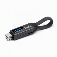 Mini Cable USB para Llavero, 3 en 1, Cable de Carga Magnético con Pantalla LED, Cargador Rápido PD de 100W, Cable OTG de Aleación de Aluminio para Todos los Teléfonos
