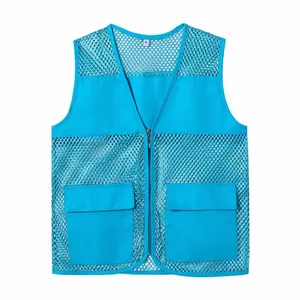 Gilet da lavoro traspirante estivo alla moda fluorescente verde rosa arancione senza maniche con cerniere in rete abbigliamento da lavoro gilet uniforme