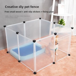 İç Mekan Şeffaf Köpek Kafesi Raylı Sökülebilir Plastik Çit Evcil Hayvanlar Köpekler İçin Alan - Product Image 5