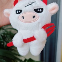 En gros Porte-clés Vache en Peluche, Poupée en Peluche Animal en Peluche, Vache de Dessin Animé Amusante, Peluches Vache, Pendentif de Sac