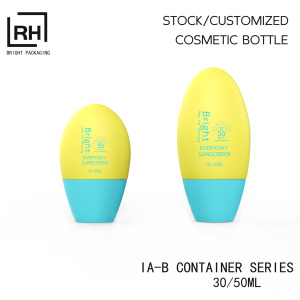 Flacon de crème <span class=keywords><strong>solaire</strong></span> jaune format voyage, étiquette privée, logo, forme d'œuf, 50 ml, flacon inversé pour crème <span class=keywords><strong>solaire</strong></span> <span class=keywords><strong>visage</strong></span> et corps - Product Image 6