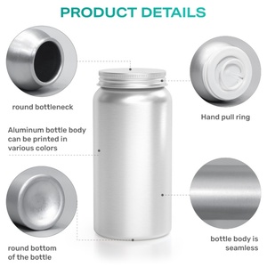 Hot Selling ECO Friendly Electroplated <b>Aluminum</b> Pill & Vitamin Bottles for Medicine Capsules Packaging Jars with Custom Color - Product Image 2