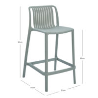 Tabouret de bar commercial moderne en plastique intégré, dossier à lattes creuses, repose-pieds, stable et durable pour intérieur - Vente en gros