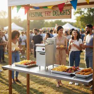 BAOKANG 28L Single Tank Single Basket Electric <strong>Fryer</strong> with Cabinet 10KW Power for <strong>Chips</strong> and Chicken - Product Image 3