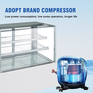 Nhà máy cung cấp thép không gỉ <span class=keywords><strong>2</strong></span> 3 lớp bánh <span class=keywords><strong>Showcase</strong></span> tủ lạnh món tráng miệng cửa hàng 90L 305L bánh hiển thị truy cập máy làm lạnh - Product Image 4