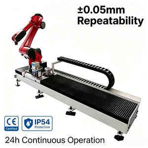 แขนหุ่นยนต์อุตสาหกรรม 6 แกน ความแม่นยำสูง 0.05 มม. พร้อมระบบ PLC มอเตอร์ รางเลื่อนแบบเส้นตรง สำหรับงานเชื่อม จัดเรียงสินค้า โหลด CNC - Product Image 2