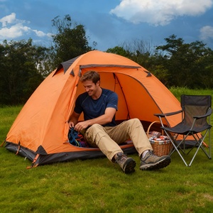 Carpa de senderismo y camping impermeable de doble capa para una habitación con refuerzo diagonal, compatible con OEM/ODM, para dos personas, para las cuatro estaciones, 1500-2000 mm - Product Image 2
