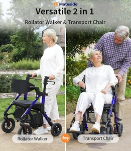 Andador Todoterreno con Asiento, <span class=keywords><strong>Ruedas</strong></span> de 10 Pulgadas, <span class=keywords><strong>Plegable</strong></span>, de Aluminio, Ayuda para la Movilidad de Personas Mayores - Product Image 3