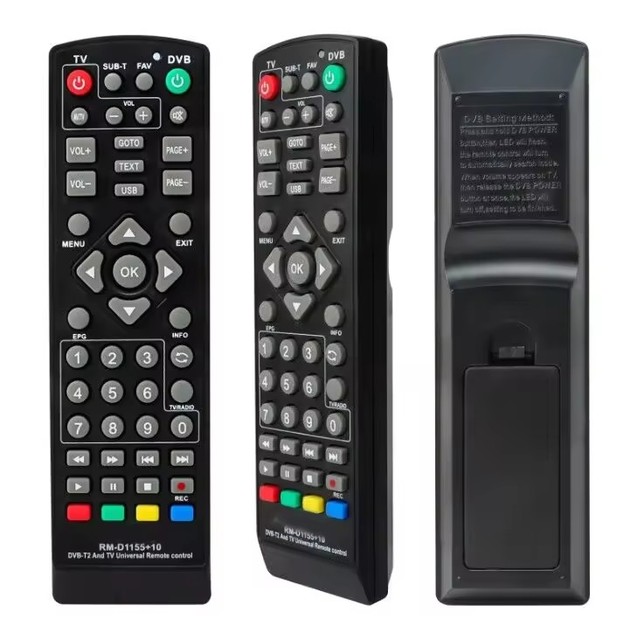 New RM-D1155+10 Universal TV Box DVB-T2 Satellite Receiver Remote Control Fixed Code Rechargeable Battery 10m Control Distance