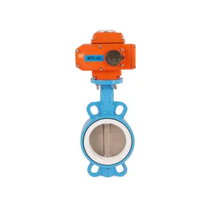 Selo PTFE Ductile Ferro Fundido RS485 Válvula Borboleta Elétrica Motorizada Tratamento De Água Fluxo Operado Atuador Wafer Válvula