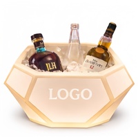Seau à glace LED 6 litres, porte-boissons robuste pour bar et mariage