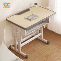 Bureau d'étude rose pour enfants Budget Factory 70x50cm avec fente pour crayons, coins arrondis, mobilier de classe pour la maison et l'école OEM ODM