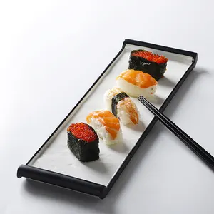 28 keramik Chinesischen Fabrik Großhandel Keramik Gerecht Platte für Japanischen Restaurant Schwarz Porzellan Sushi Platten *