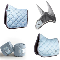 Bottes de cheval professionnelles ensemble équin équipement équestre bottes d'équitation + tapis de selle voile anti-mouches + bottes de cloche de cheval