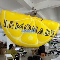 Suspendre le modèle gonflable de citron jaune de décoration, accessoires gonflables de ballon de fruit de citron