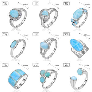 XYOP hecho a mano 925 joyería de plata esterlina altamente coleccionable Natural Larimar anillos fabricados oro rosa al por mayor para niños - Product Image 6
