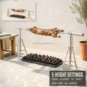 Kit de broche rotative durable avec trépied portable en acier inoxydable pour barbecue, vente en gros d'usine OEM/ODM - Product Image 1