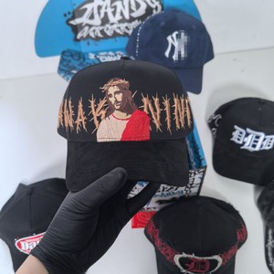 Casquette de baseball ajustable à large bord, brodée à la main, style streetwear européen et américain, best-seller transfrontalier 2026 - Product Image 1